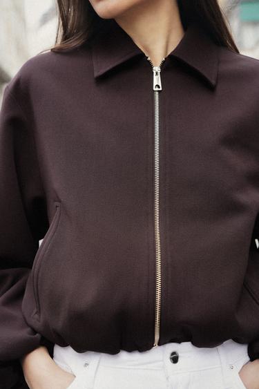 ZIP-UP PUFFBALL JACKET - Brown by Zara