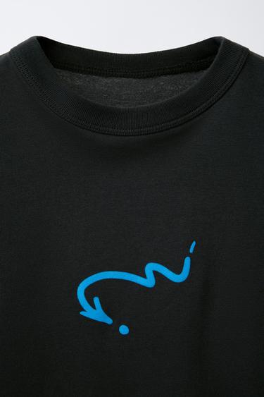 T-SHIRT TEXTE GRAFFITI - Noir de Zara - Image 2