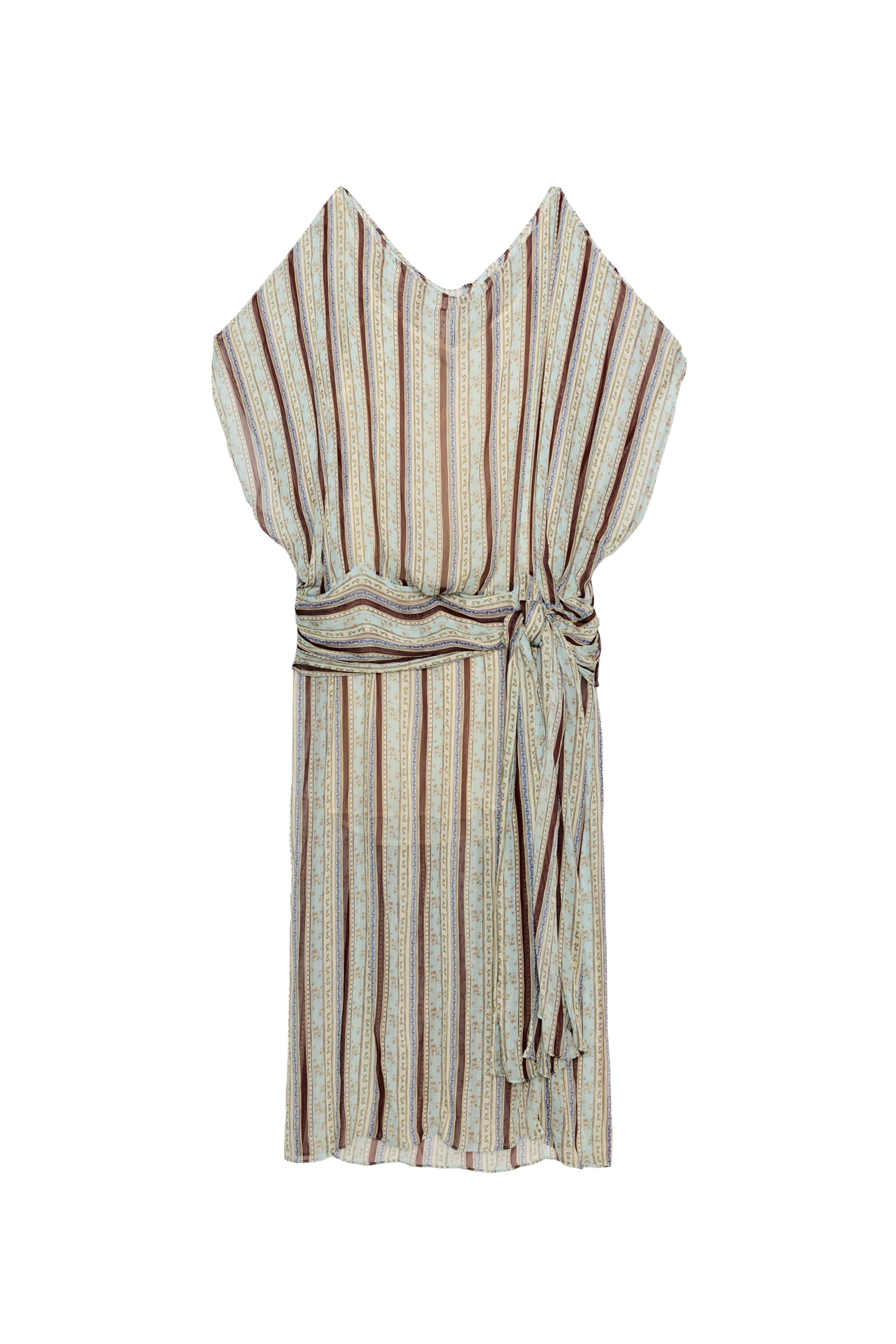 こたページ VESTIDO ESTAMPADO COM FAIXA ZW COLLECTION - Multicolor | ZARA Brasil