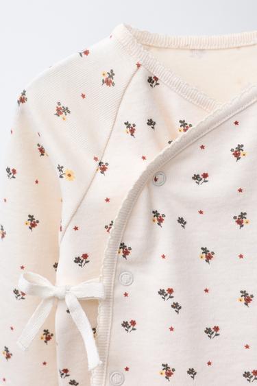 FLORAL T-SHIRT AND LEGGINGS SET - Ecru by Zara - Image 2
