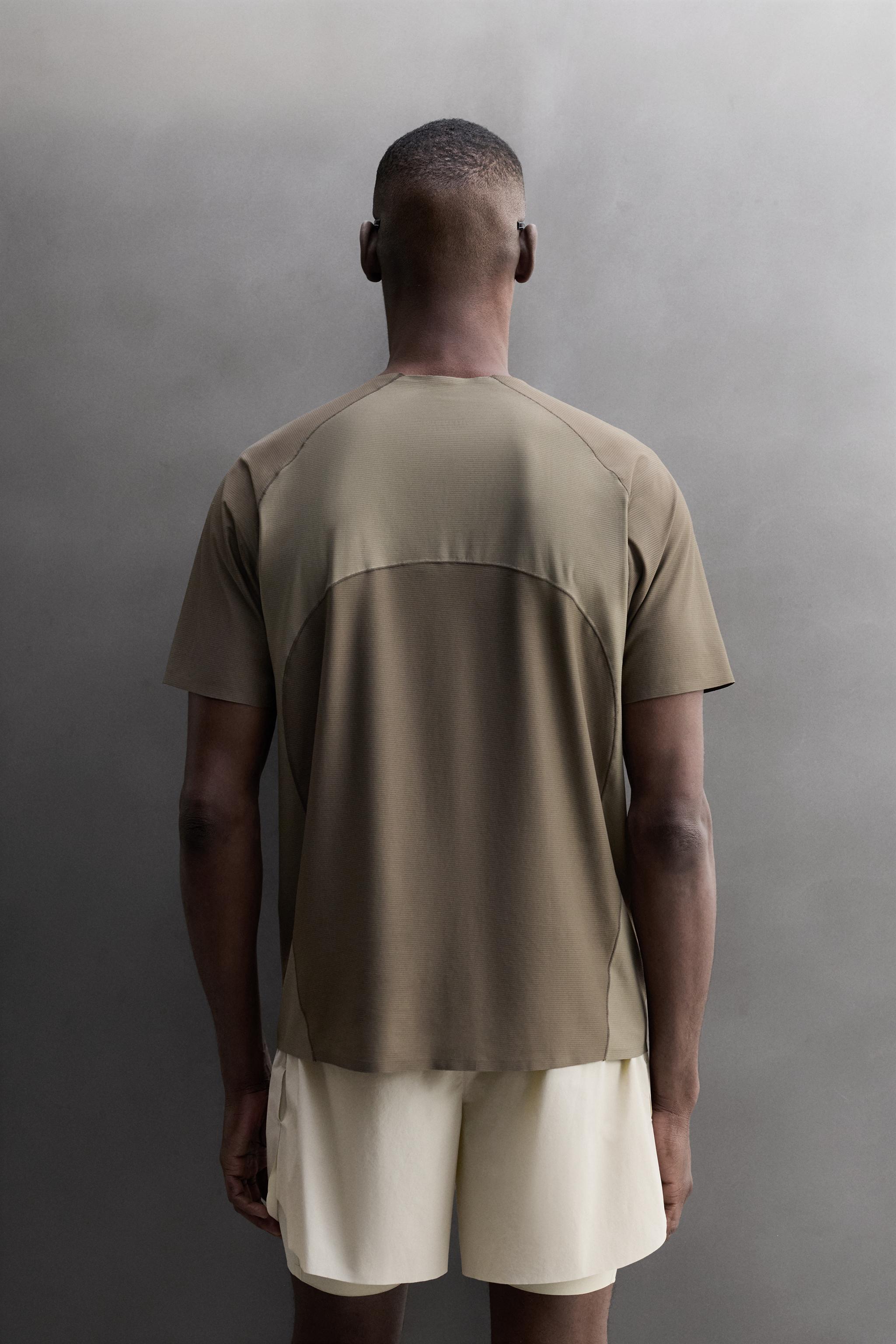 Мужские футболки Zara COLORBLOCK TEXTURED TECHNICAL T-SHIRT — фото 3