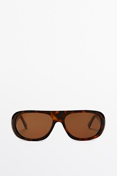 Zara Oval tortoiseshell-effect sunglasses - Brown - Image 0