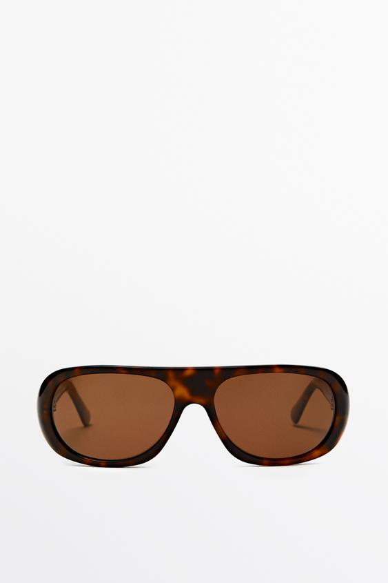 Zara Oval tortoiseshell-effect sunglasses - Brown - Image 0