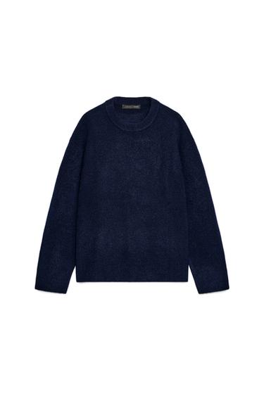 PLAIN KNIT JUMPER - Navy blue by Zara