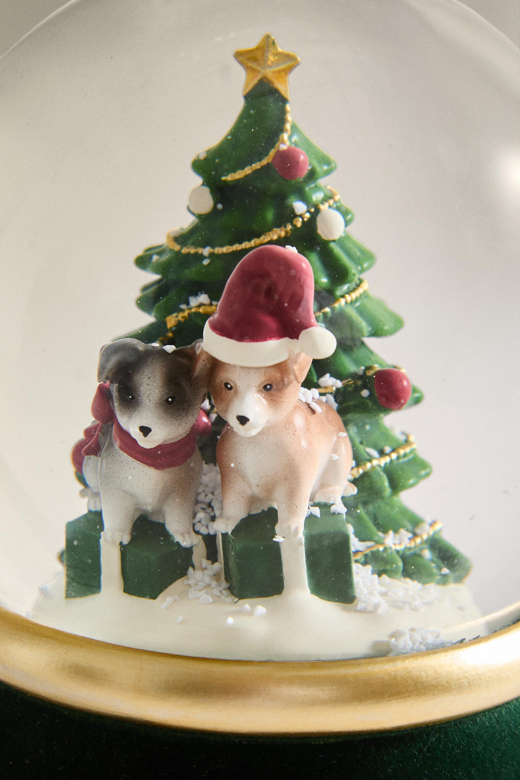 CHRISTMAS DOG SNOW GLOBE