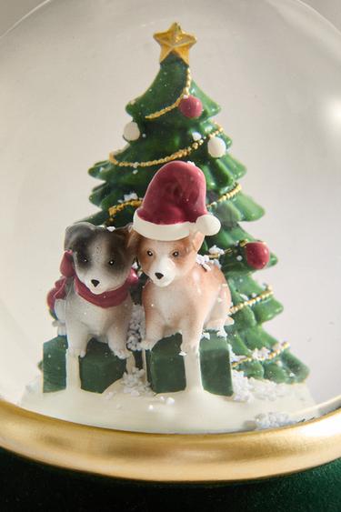 BOULE À NEIGE CHIENS NOËL - Rouge de Zara - Image 3