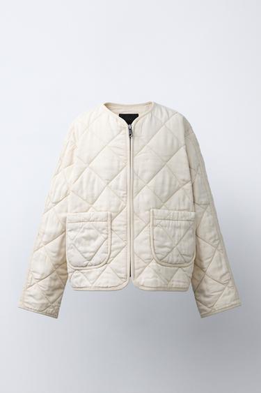 ÁO KHOÁC CHẦN BÔNG KHÓA KÉO - Kem từ Zara - Hình ảnh 0