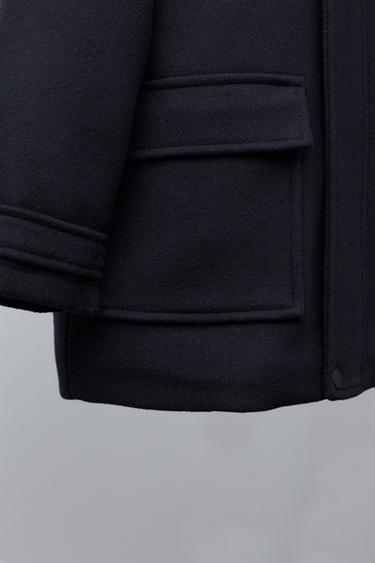 DUFFLE COAT WITH FAUX SHEARLING LINING - Navy blue by Zara - Image 5