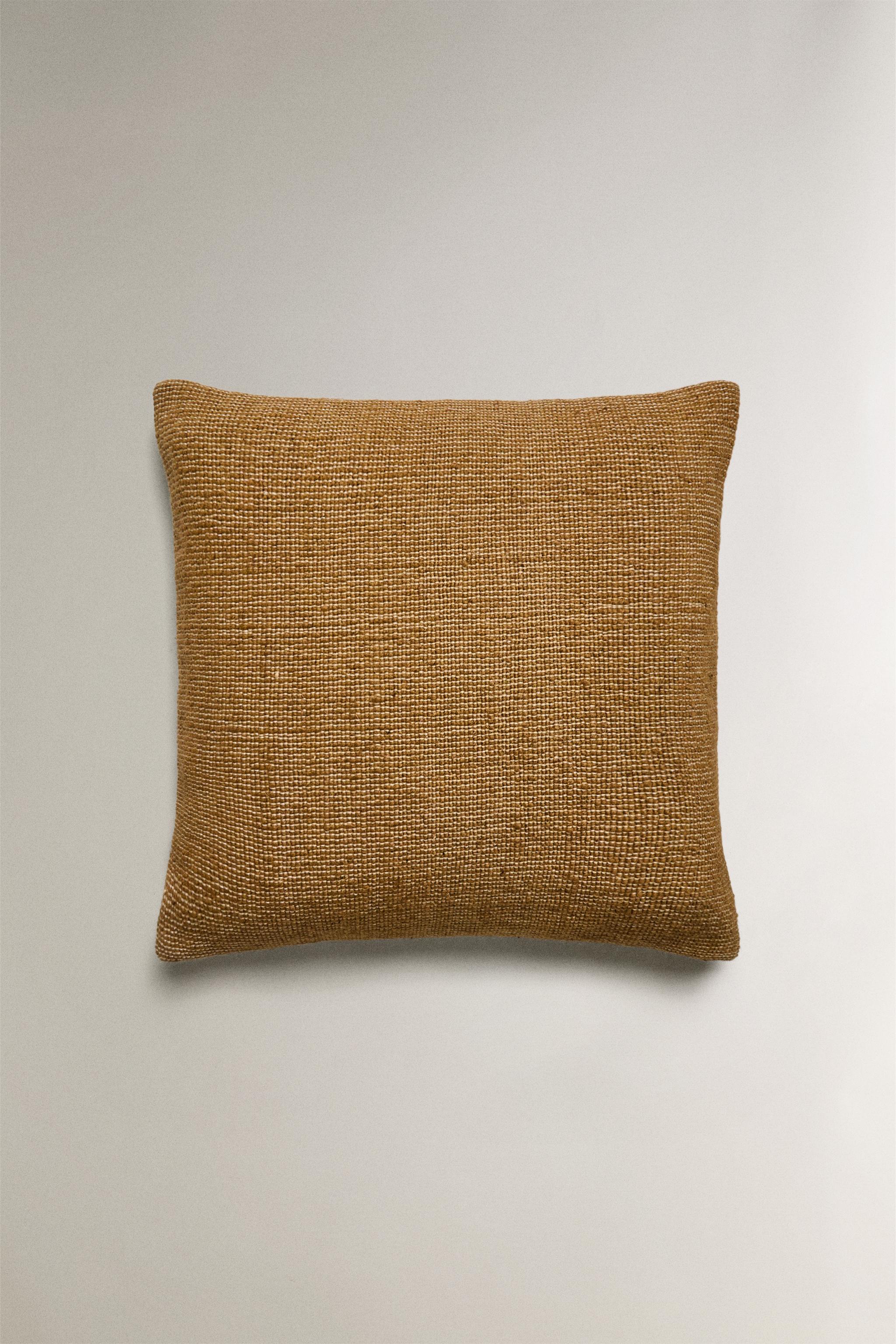 COTTON AND WOOL THROW PILLOW COVER