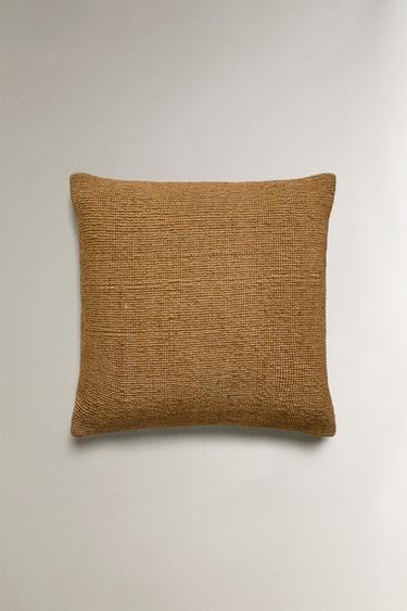 COTTON AND WOOL CUSHION COVER - Mustard by Zara