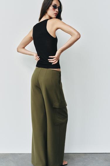 STRAIGHT-LEG CARGO TROUSERS - Green by Zara