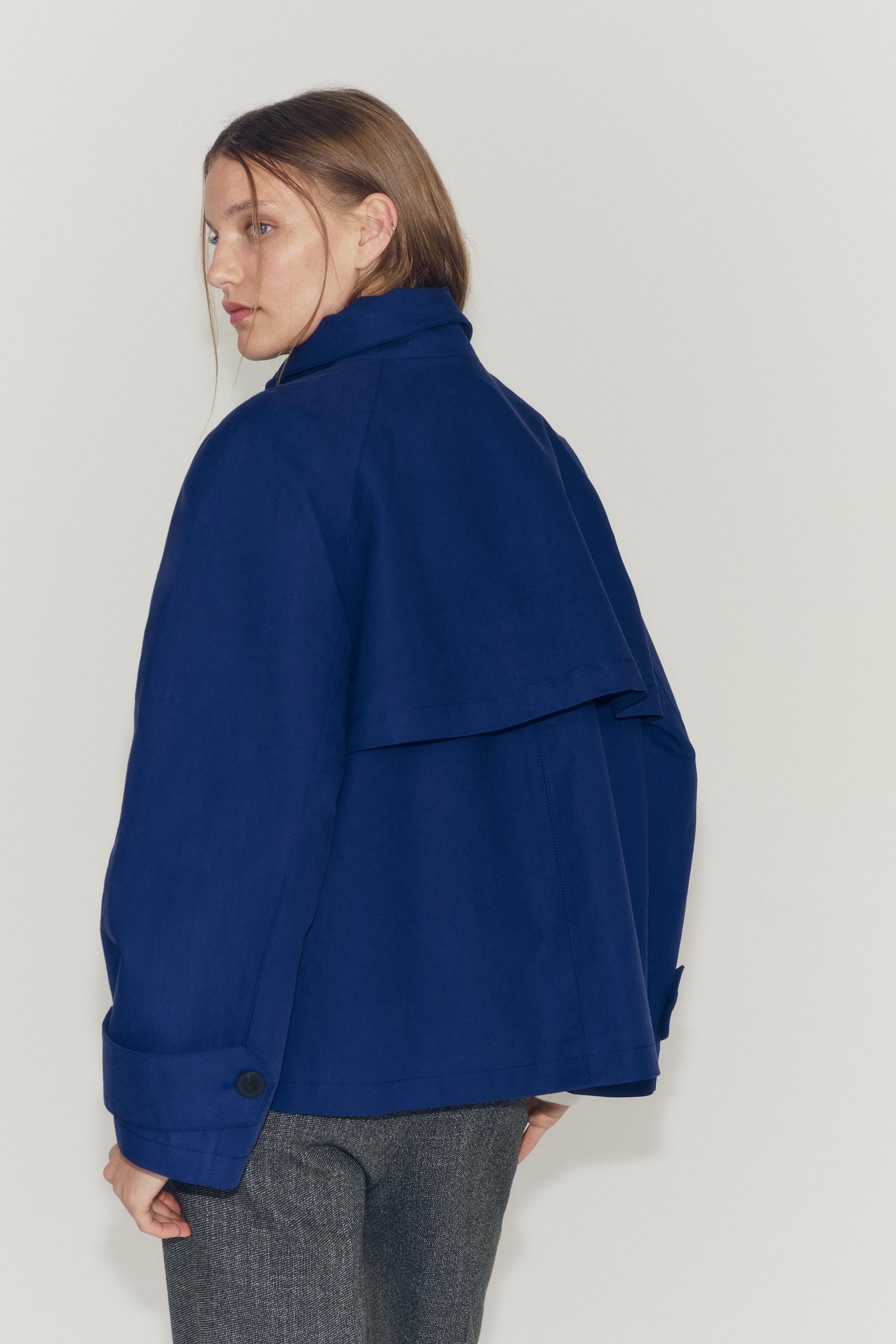 ZWコレクション ショートトレンチコート - 濃青 | ZARA Japan / 日本