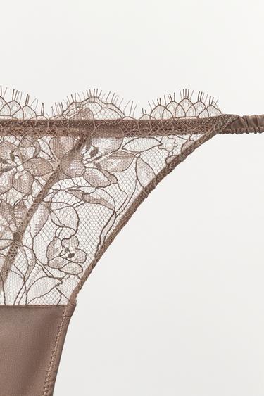 TANGA EN DENTELLE - Rose pastel de Zara - Image 5
