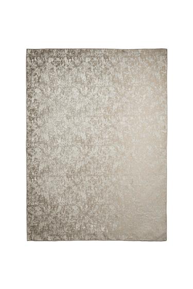 FLORAL JACQUARD THROW - Silver by Zara