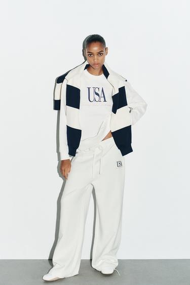 COTTON TEXT TROUSERS - Ecru by Zara - Image 0