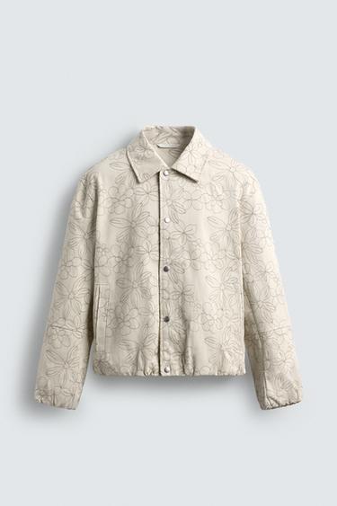 FLORAL JACQUARD JACKET - Ecru by Zara