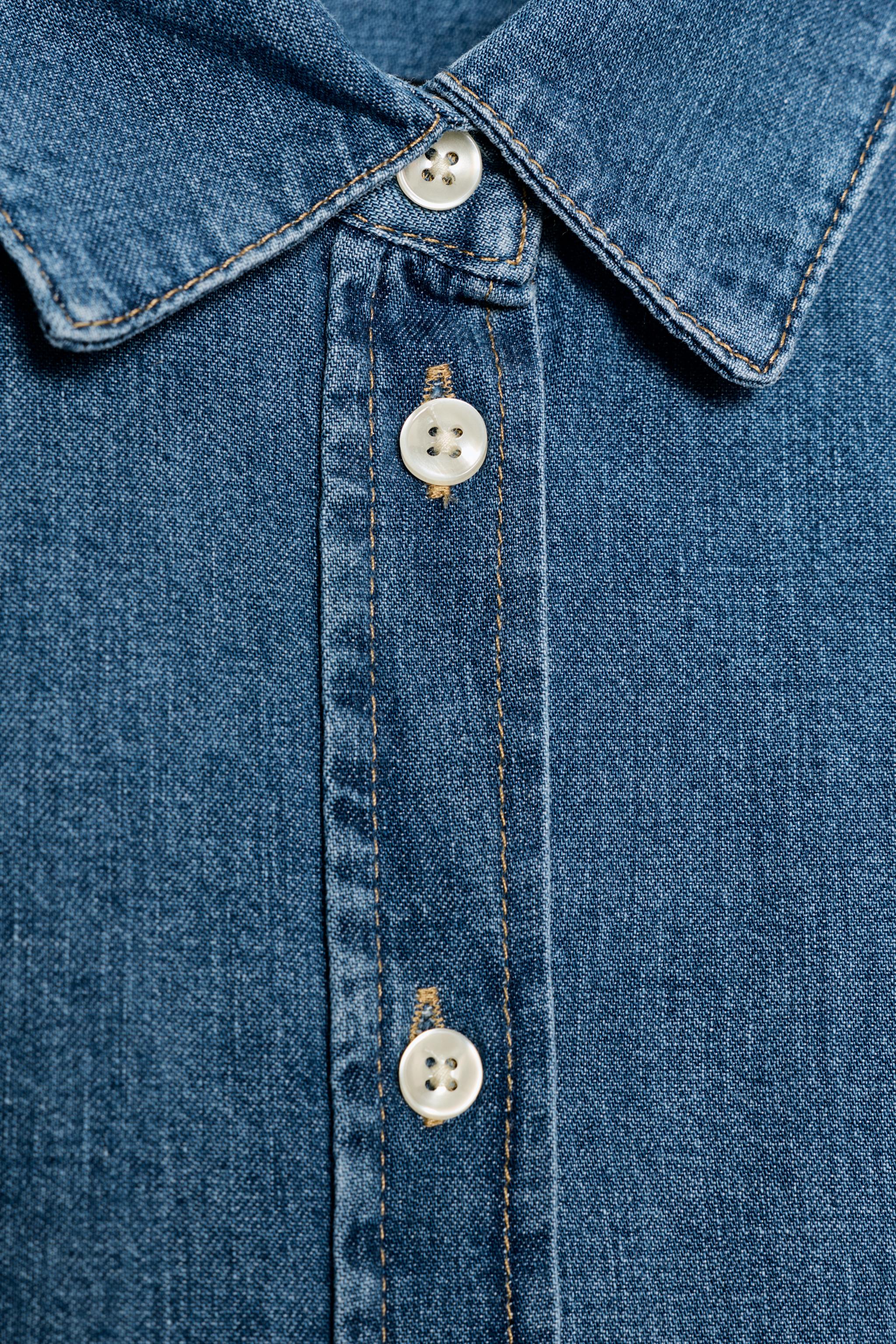 KUP❤️ ZW COLLECTION SLIM DENIM SHIRT - Blue | ZARA South Africa