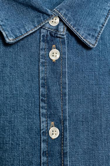 ZW COLLECTION SLIM DENIM SHIRT - Blue by Zara - Image 4
