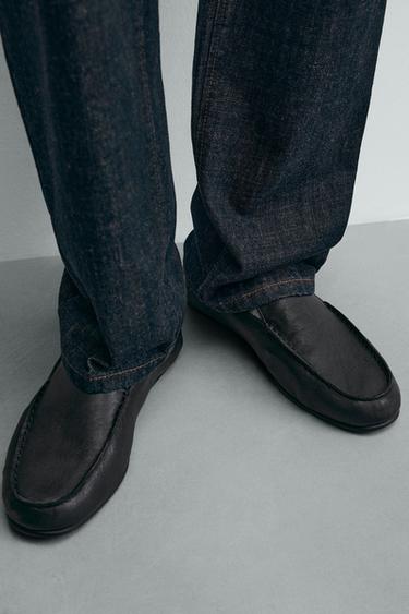 LEATHER LOAFERS - Black by Zara - Image 2