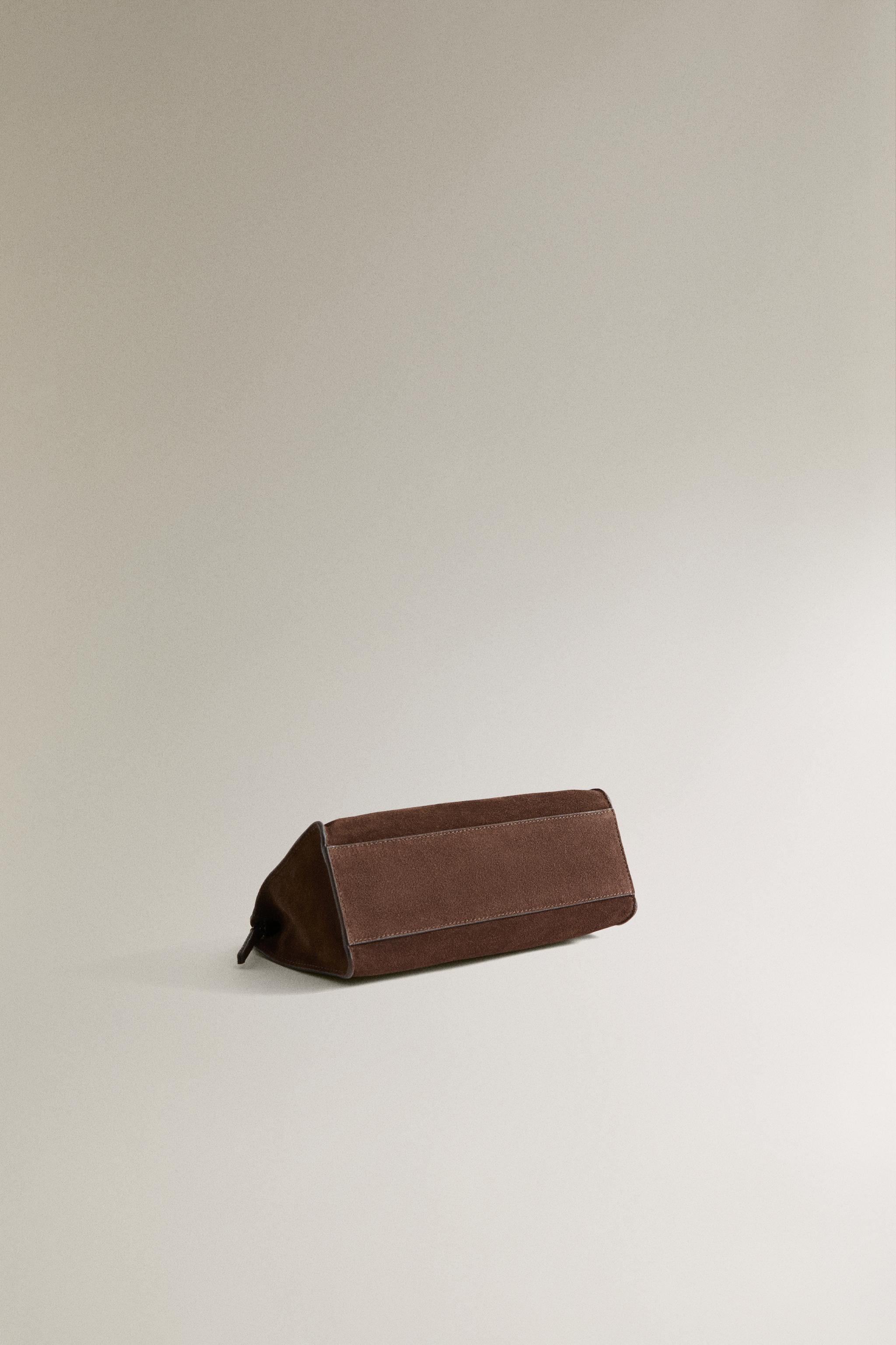 SPLIT LEATHER MAKEUP BAG
