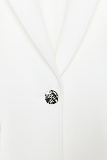 TAILORED BLAZER WITH PRONOUNCED SHOULDERS - Oyster-white by Zara - Image 8