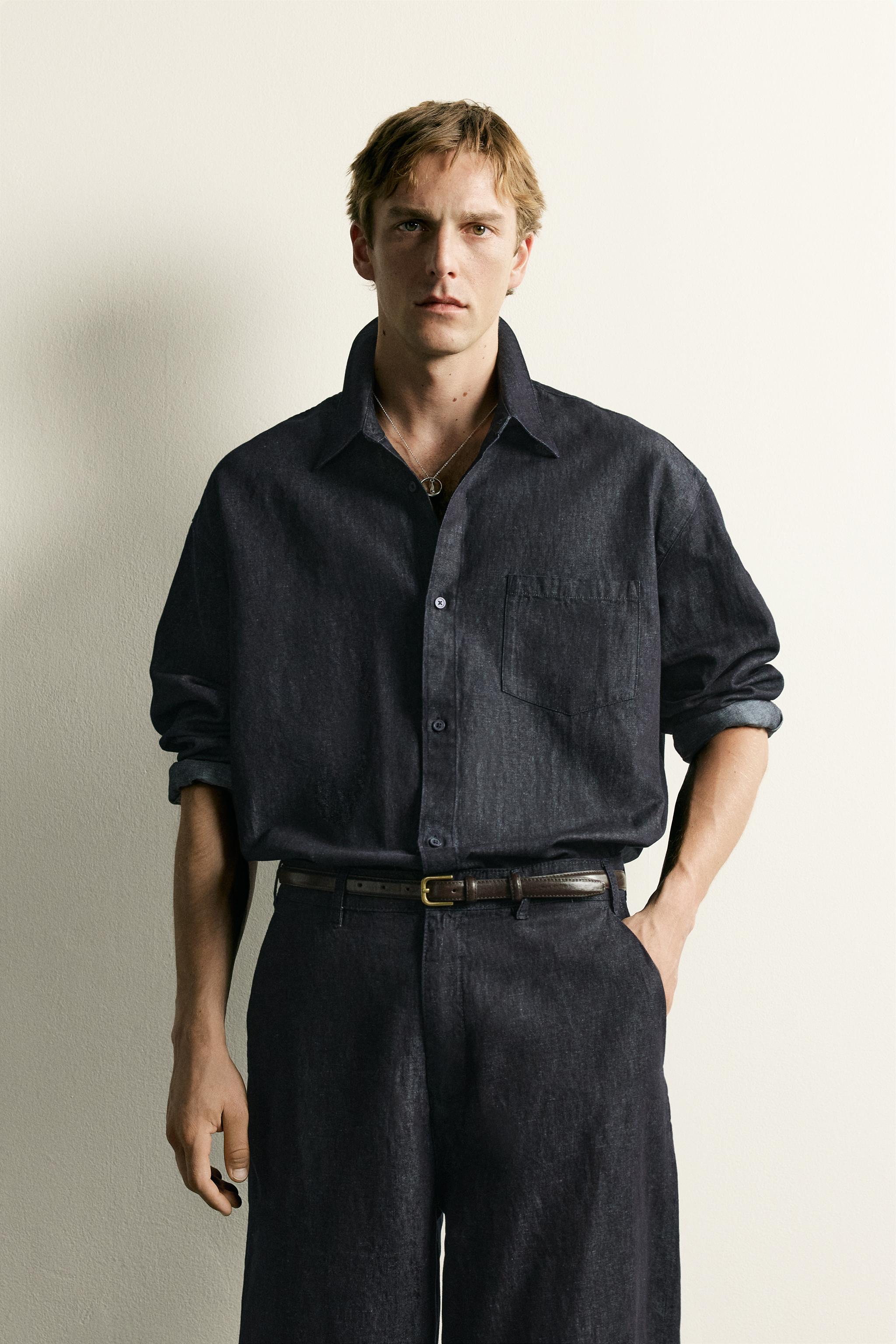 CHEMISE RELAXED FIT EN DENIM LÉGER