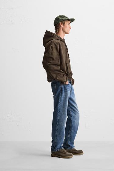 BLOUSON EN DENIM À CAPUCHE - Marron de Zara - Image 3