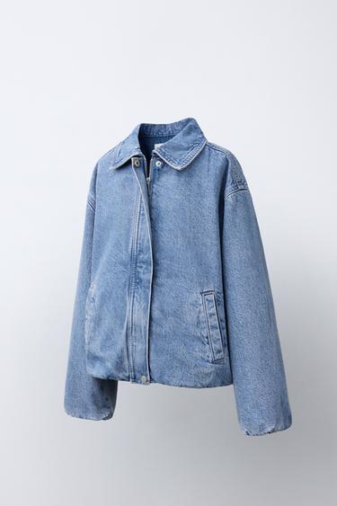 DENIM BOMBER JACKET - Blue by Zara - Image 1