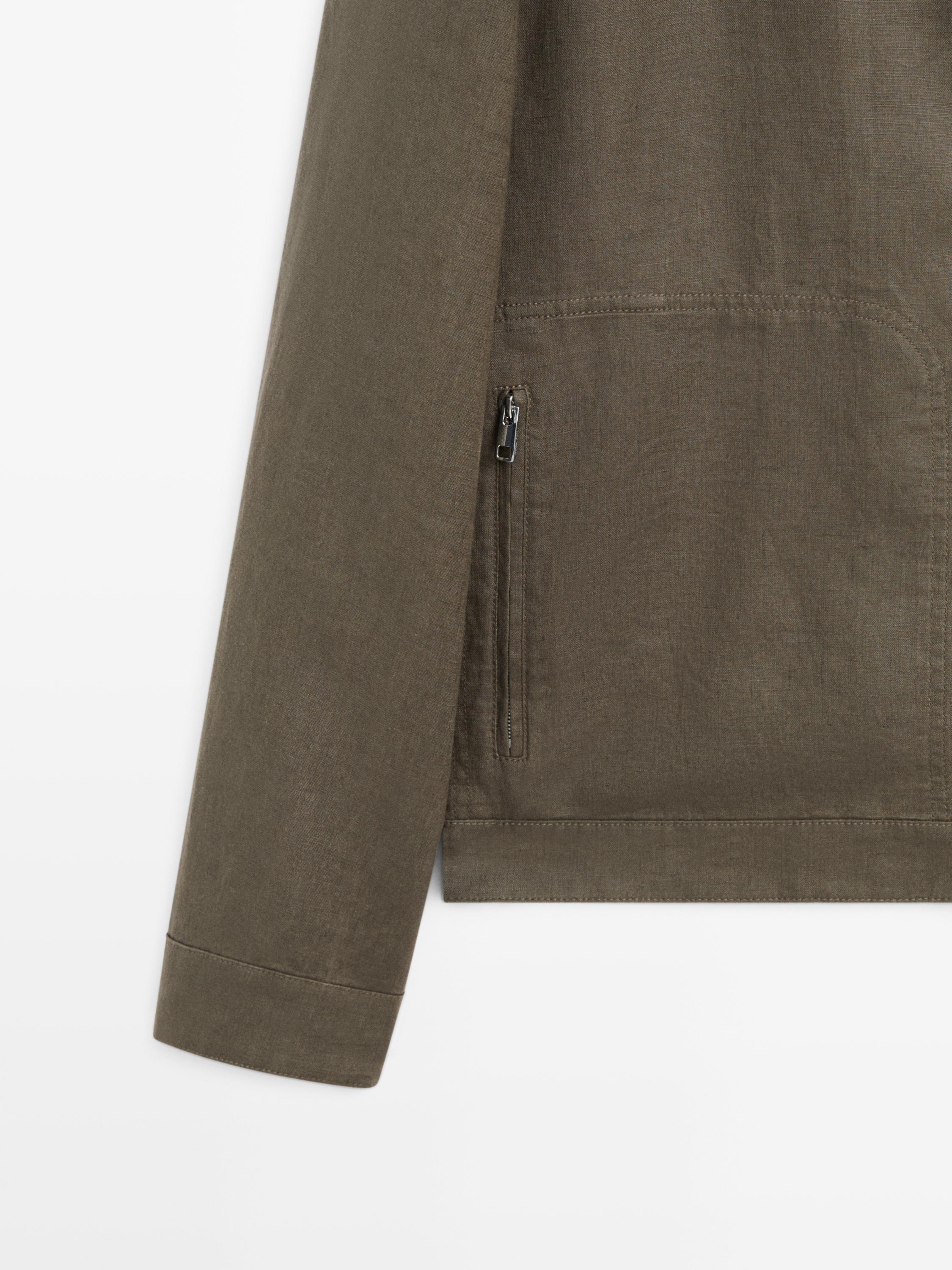 Cropped 100% linen jacket