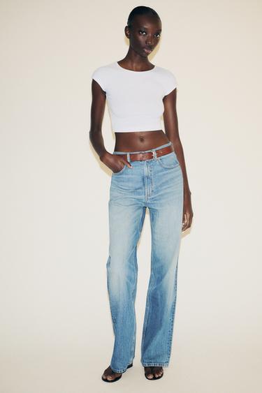 CAMISETA CROP ALGODÓN MODAL - Blanco de Zara - Imagen 0