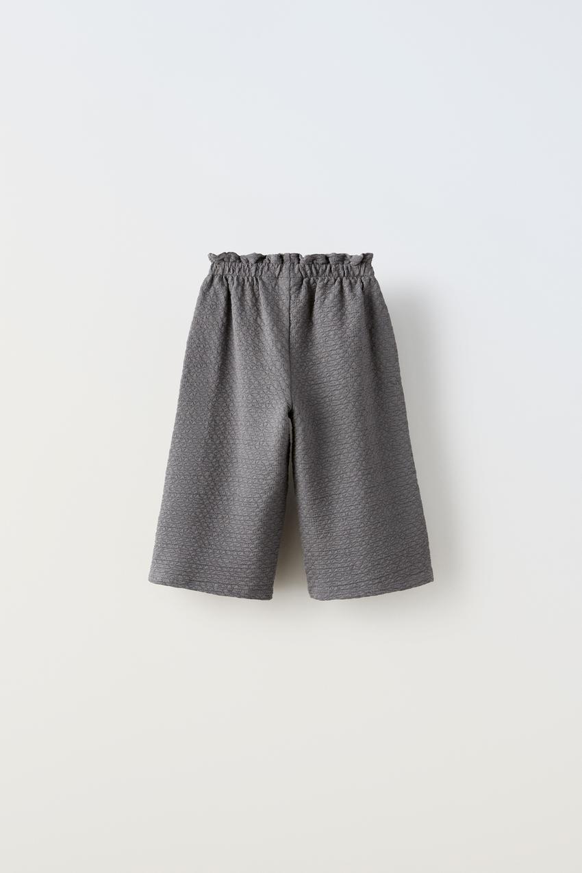 TEXTURED CULOTTES - Mid-grey