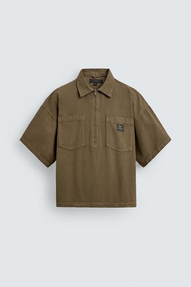 ИЗПРАНО ПОЛО С КВАДРАТНА КРОЙКА - Кафяво от Zara