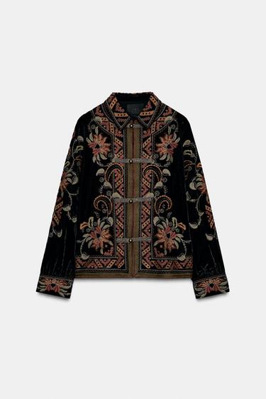 VESTE EN VELOURS BRODERIES ZW COLLECTION - Noir de Zara - Image 5