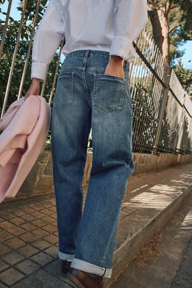 JEAN Z1975 RELAXED FIT TAILLE HAUTE AVEC REVERS - Bleu de Zara - Image 3