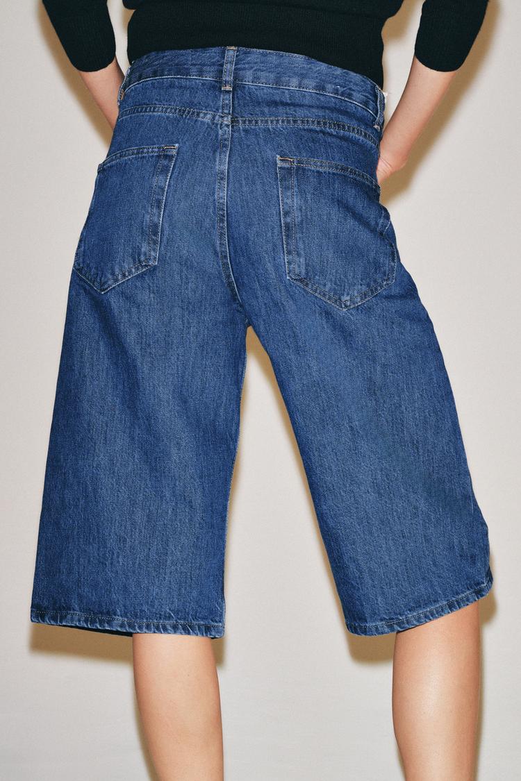 Pantalones cortos Bermuda de denim de talle medio ZW Collection 3