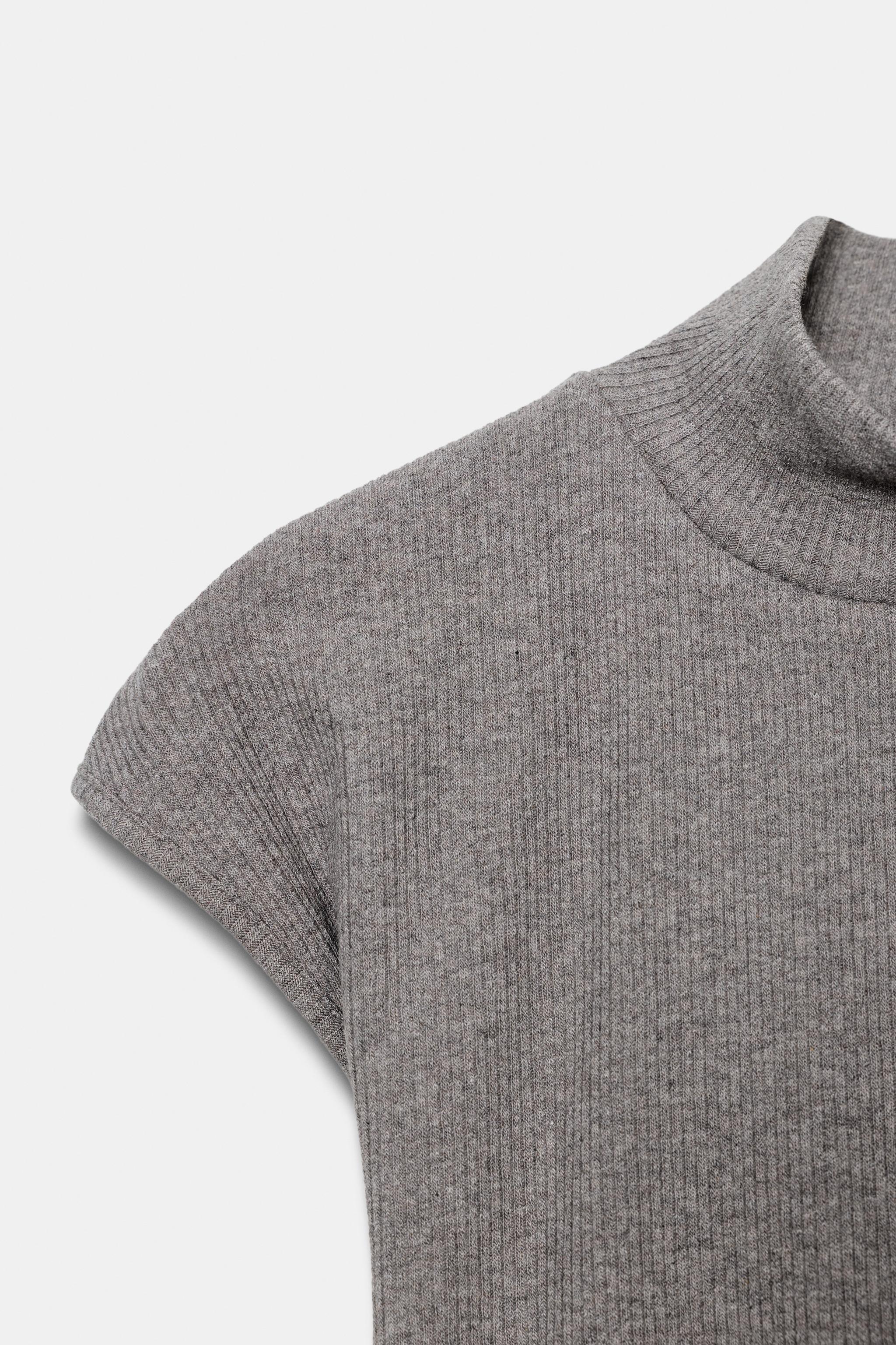 RIB MOCK NECK TOP - Ecru | ZARA United States