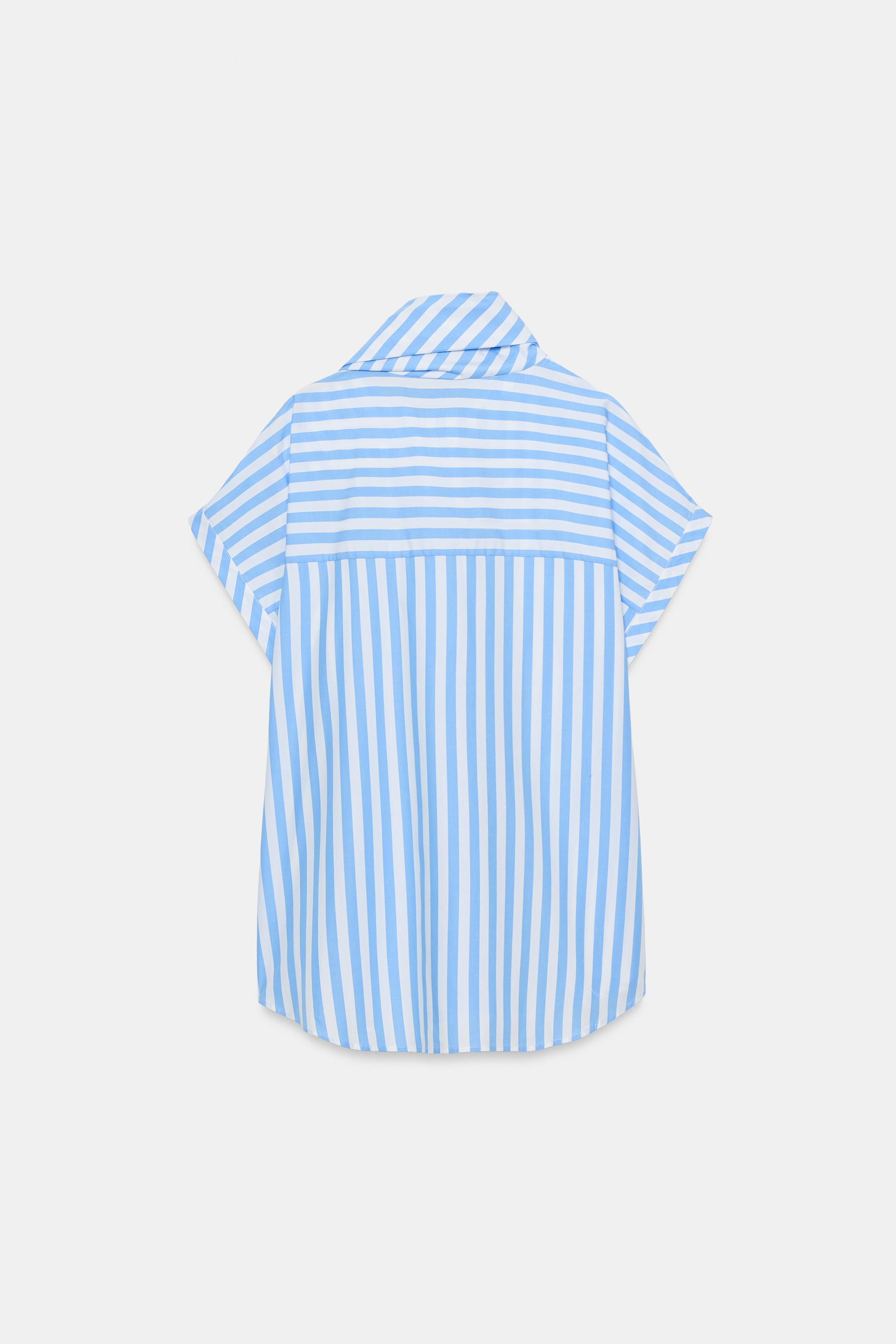 BOW NECK STRIPED SHIRT