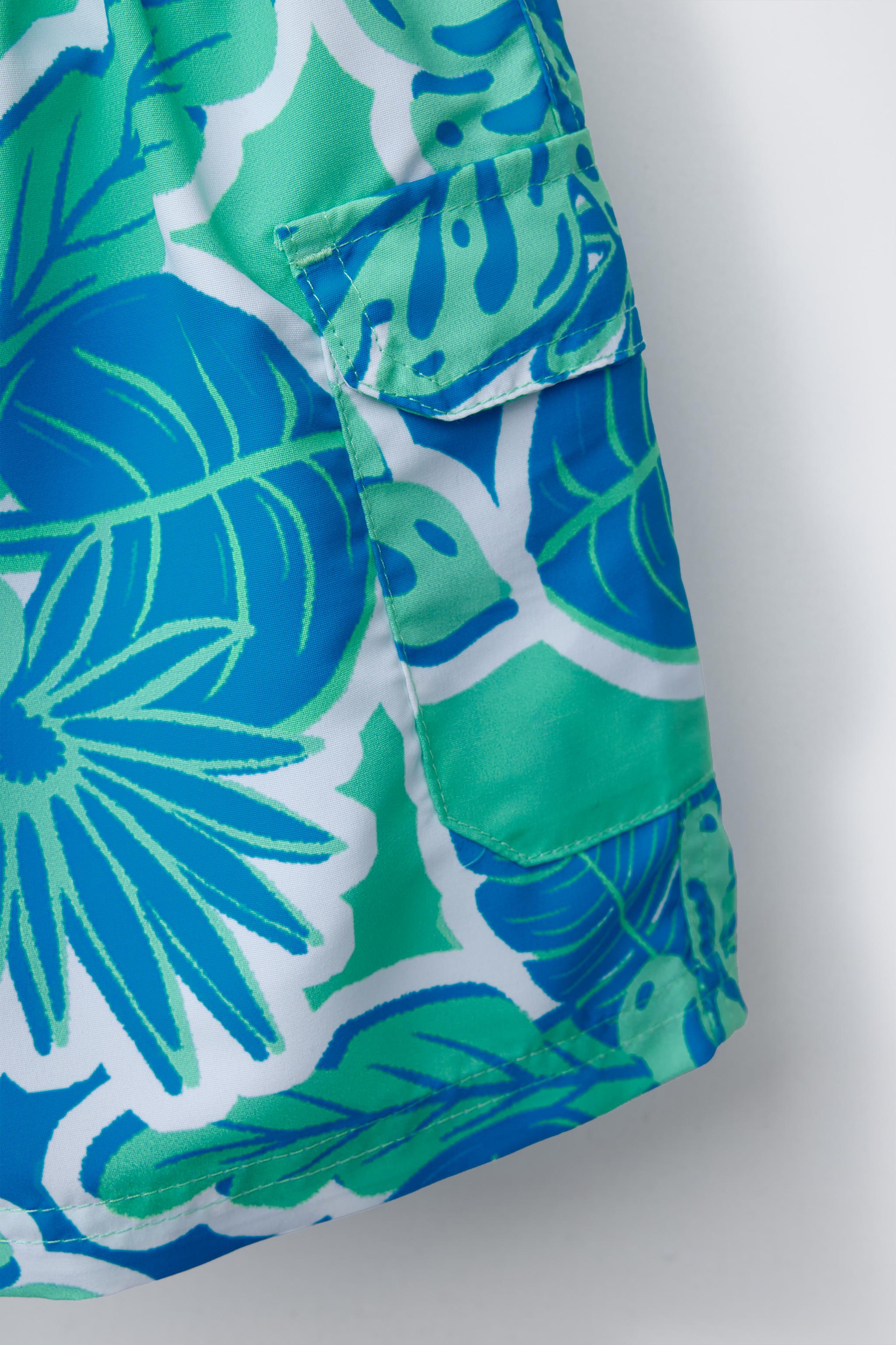 2-6 YEARS/ LEAF PRINT SWIM SHORTS - Turquoise | ZARA United