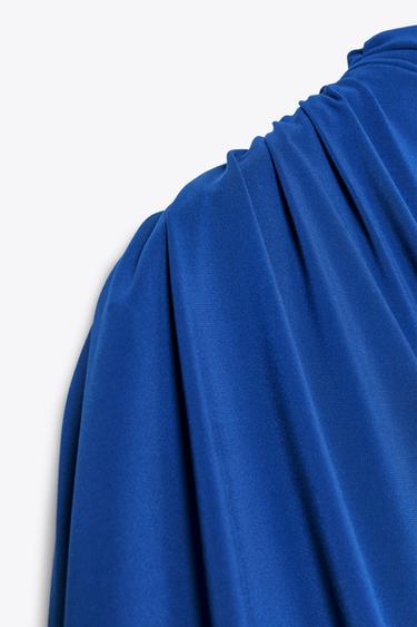 DRAPED CAPE DRESS - Cornflower blue by Zara - Image 6