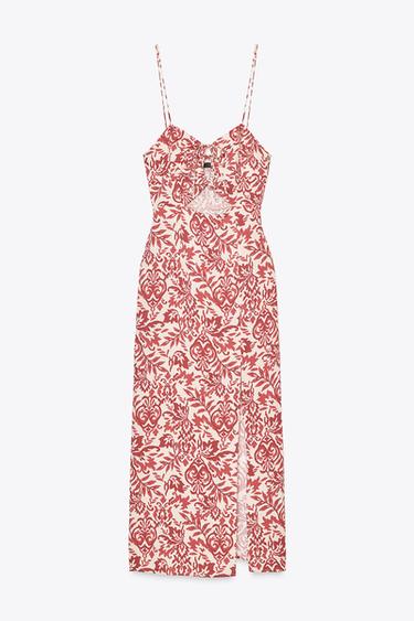 ROBE MIDI RUSTIQUE IMPRIMÉE - Multicolore de Zara - Image 6