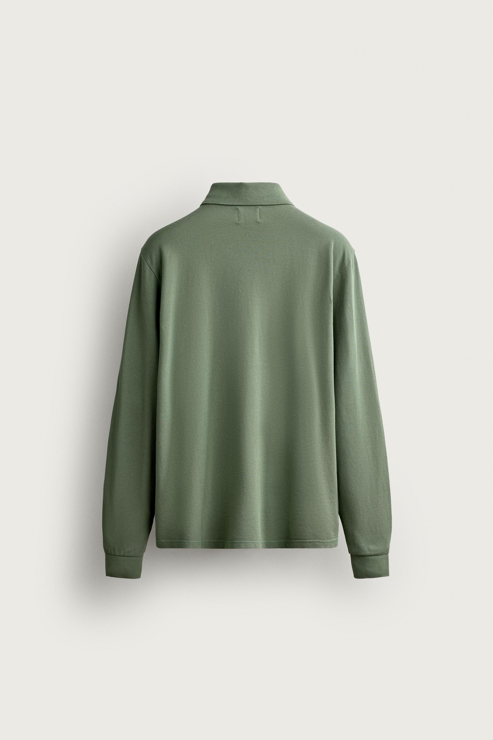 LIGHTWEIGHT PIQUÉ REGULAR FIT POLO — Mid-green