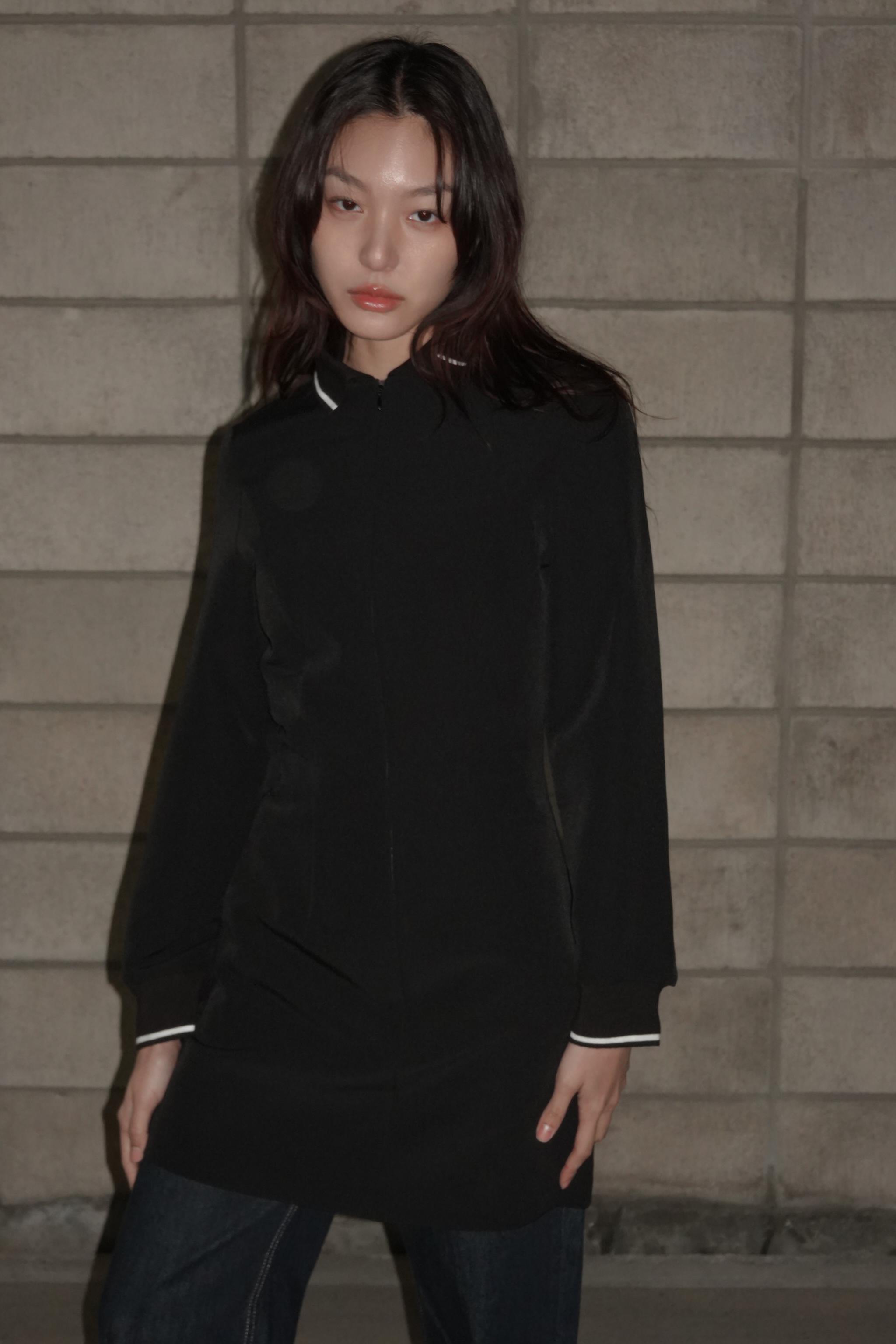 コントラストリブショート丈ワンピース - ブラック | ZARA Japan