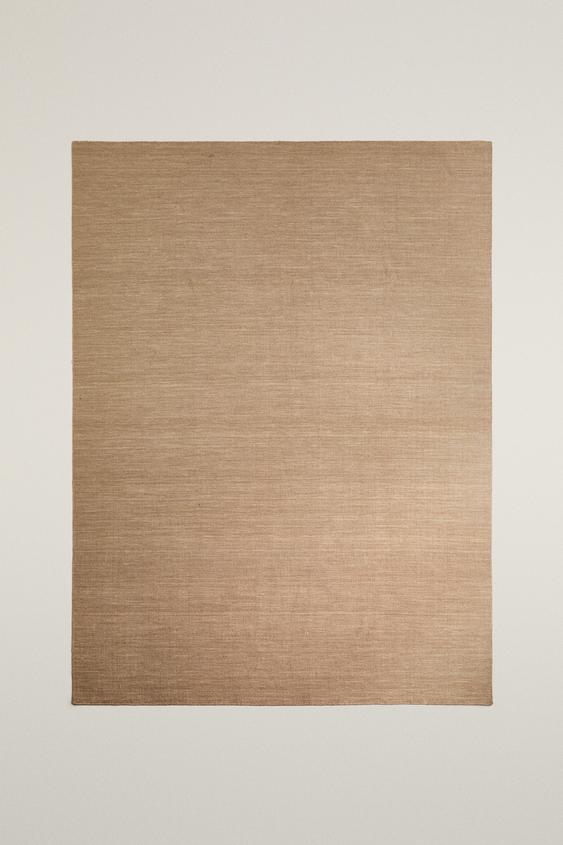 COTTON AND WOOL RUG WITH KNOTS - Beige by Zara - Image 0