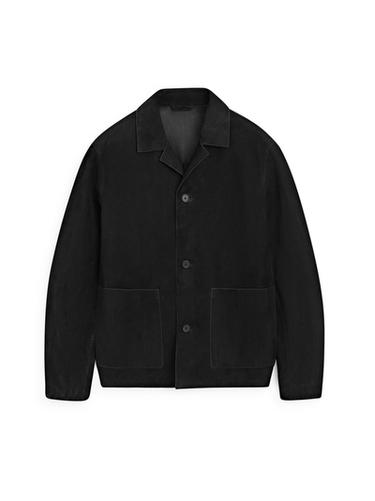 Zara Suede leather jacket with pockets - Black