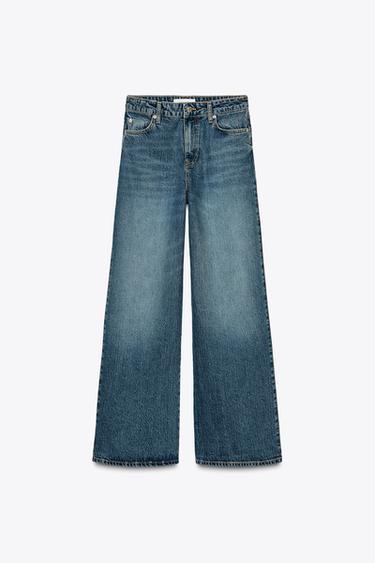 Zara Z1975 HIGH-WAISTED WIDE LEG LOOSE FIT JEANS - Faded blue