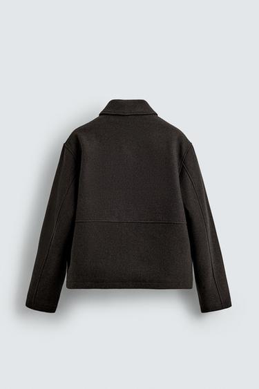 TEXTURED ZIP-UP JACKET - Brown by Zara - Image 7
