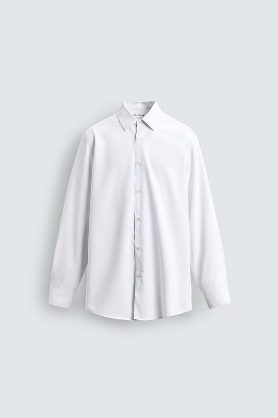 zara slim fit dress shirt SLIM FIT COTTON SHIRT - Sky blue