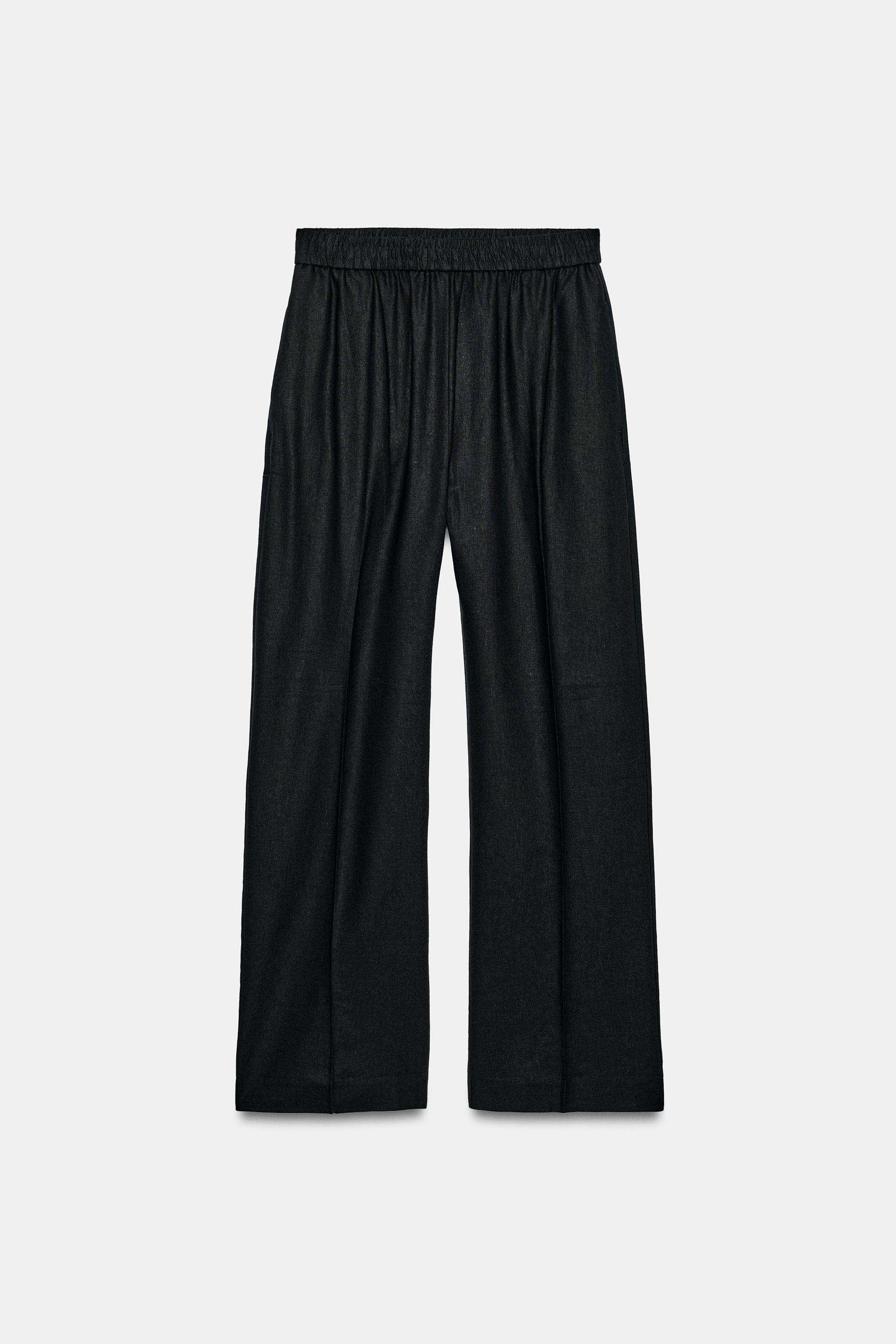 Zara KETEN KARIŞIMLI DÜZ PAÇA PANTOLON görsel 7