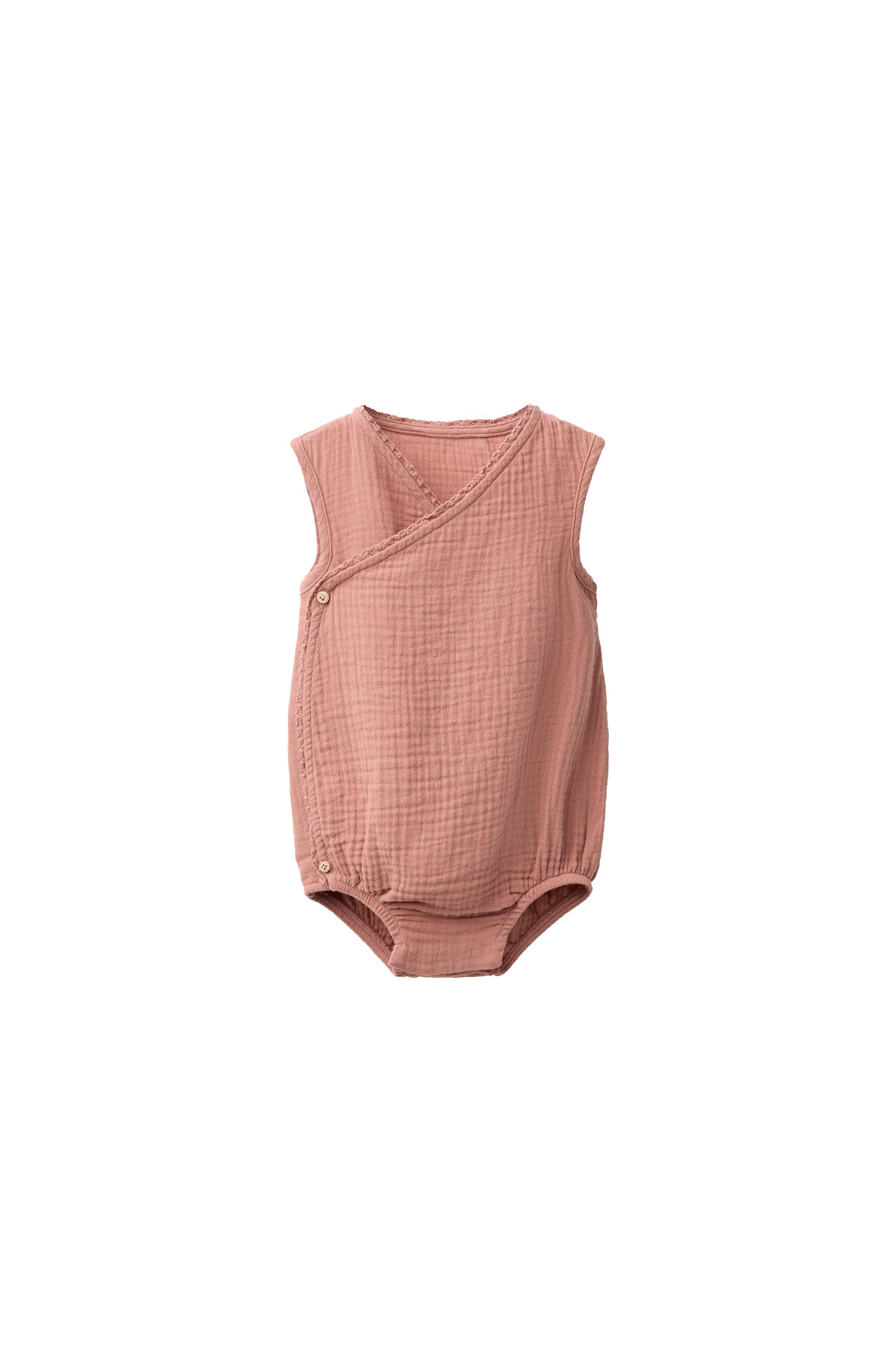 TEXTURED LACE TRIM CROSS-OVER ROMPER - Pink | ZARA Singapore