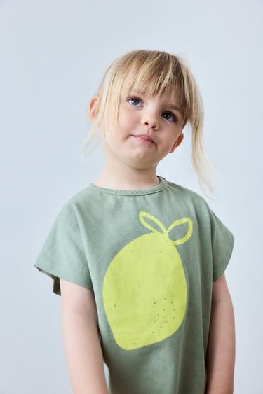CAMISETA ESTAMPADO - Verde medio de Zara